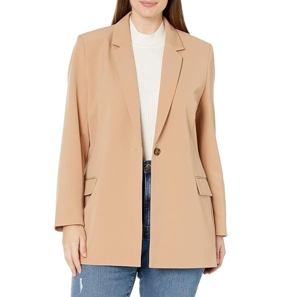 NWT • The Drop • Women's Blake Long Blazer • Praline • 4X •